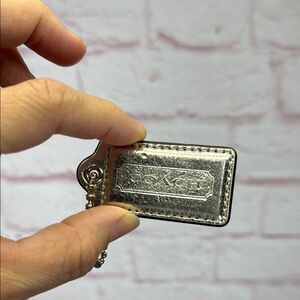 Coach Silver Metallic Hang Tag Large